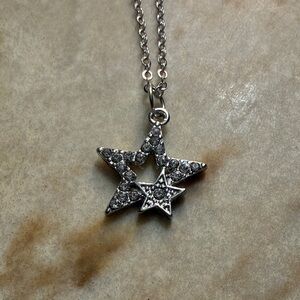 Silver Star Pendant Necklace New 18 inch adjustable chain.